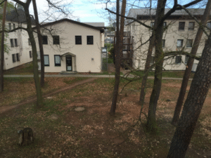 View from billeting room window at Ramstien AFB, Germany
